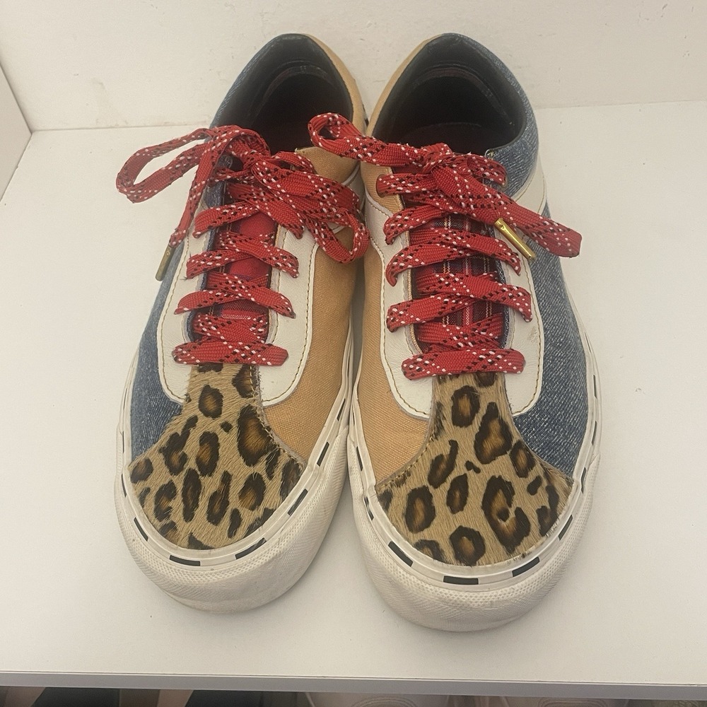 VANS‎ Bold Ni Bender Sneakers Trainers Mens 10 UK 9 Leopard Tartan Denim Skate - Picture 3 of 11